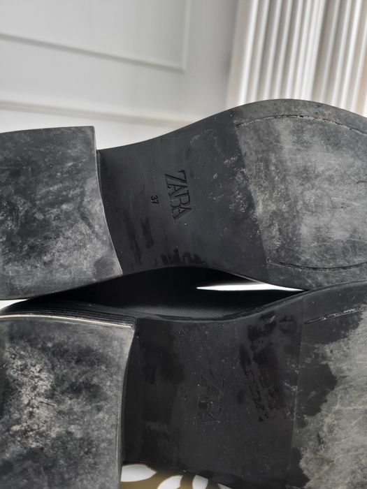 Buty botki ZARA rozmiar 37 trzewiki czarne założone 3 razy