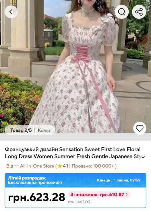 Сукня рожева літня квіти