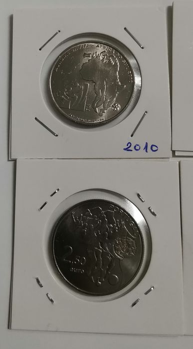 Conjunto das 4 Moedas de 2,5€ - Portugal 2010