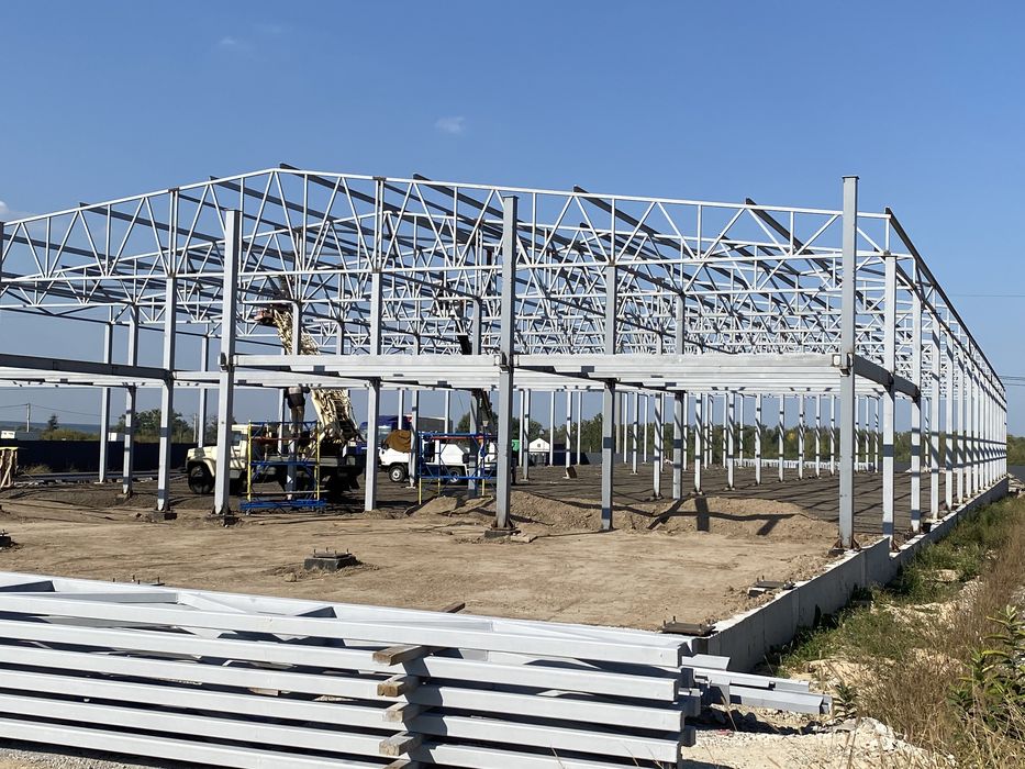 Строительство,Будівництво склада,Ангара,металлоконструкция,сендвич