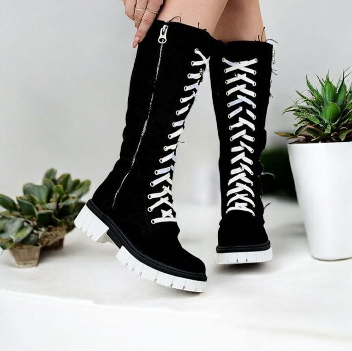 Buty kozaki vintage retro sznurowane trampki