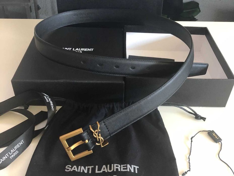 Pas premium w pudełku ze wstążką klamra Ysl Saint