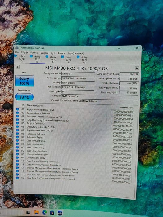 Dysk M.2 MSI M480 pro 4TB