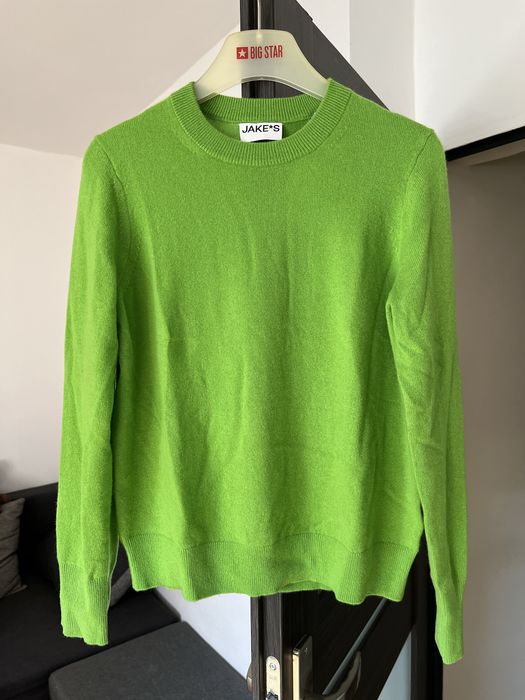 Kaszmirowy sweter zielone jabłko