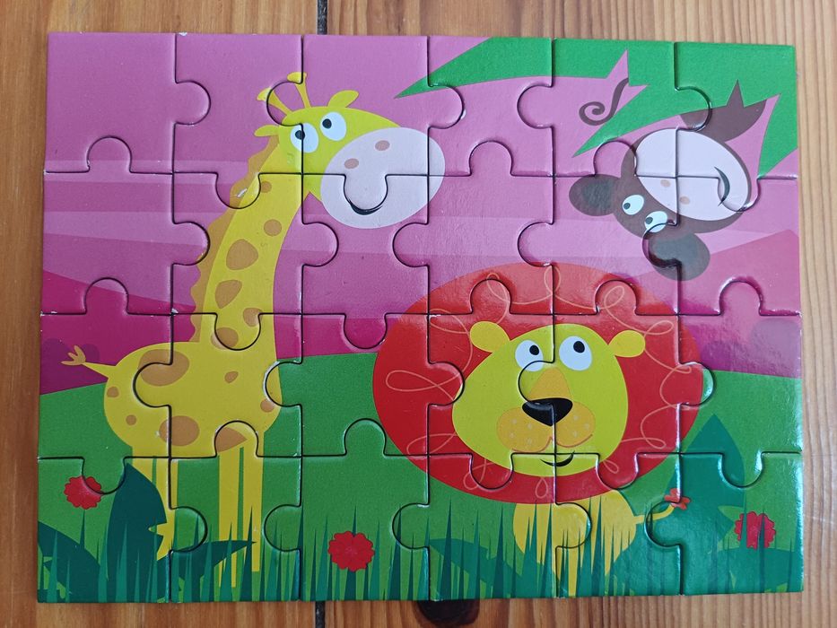 4 Puzzles coloridos 24 peças de animais