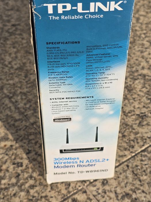 TP-Link TD-W8961ND Router – Wireless N ADSL2+ 300 Mbps64738429768194122