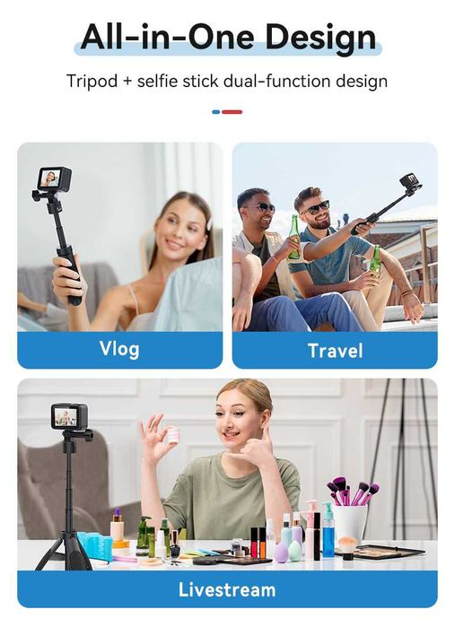 TELESIN Mini statyw selfie do kamery akcji GoPro Insta360 DJI Osmo