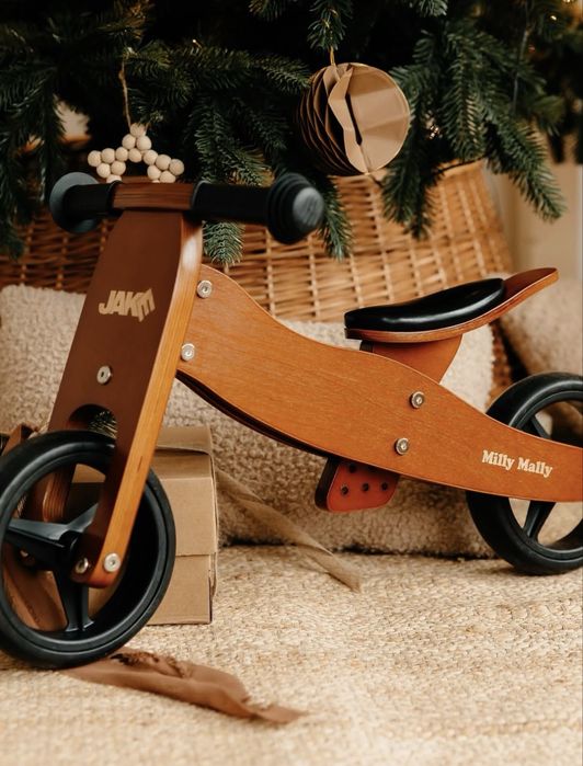 Деревʼяний велосипед. Дитячий велосипед. Беговел. Велобег 2В1