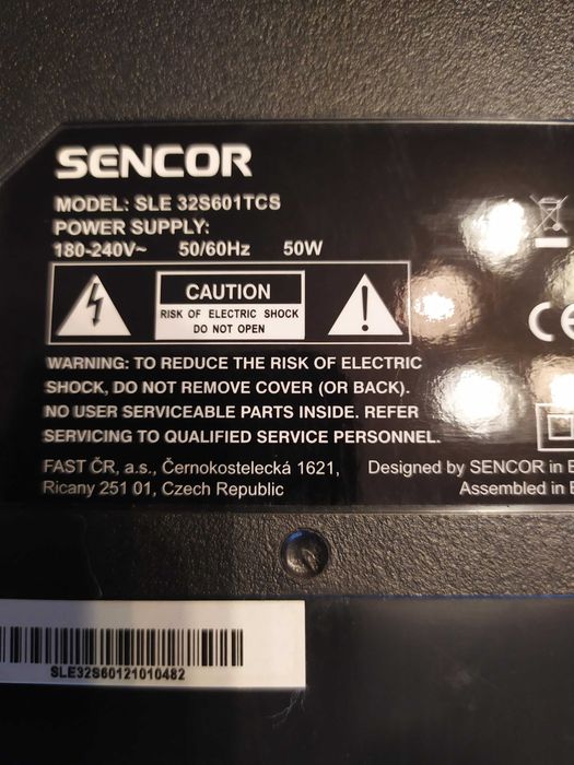 Tv 32 cale Sencor LED  DVB T2 4 lata  nie włącza się nie naprawiany pilot
