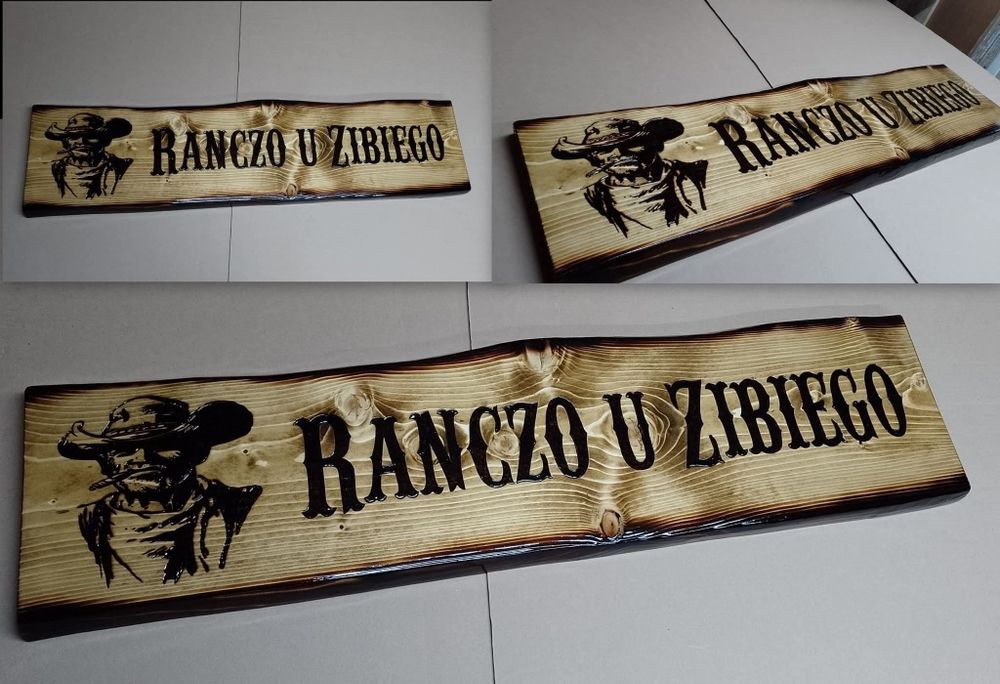SZYLDY I TABLICE drewniane adresowe reklamowe napisy na desce drewnie