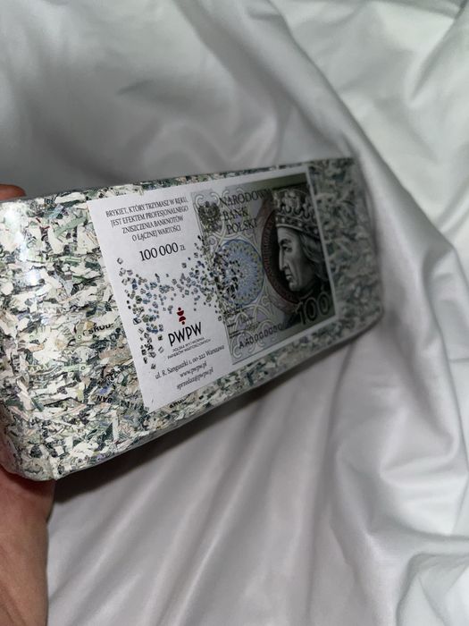 Brykiet PWPW - 100 000 zł w banknotach 100 zł