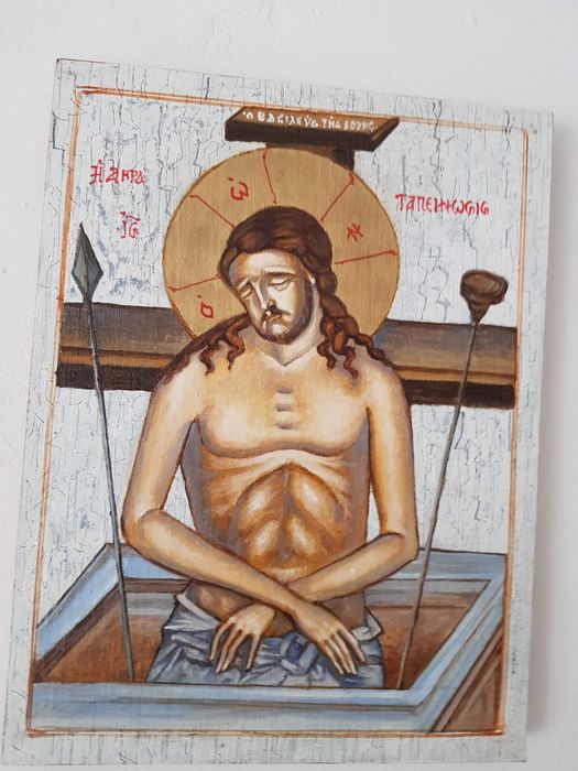 Ikona ręcznie malowana Wymiary:25 cm x 32 cm