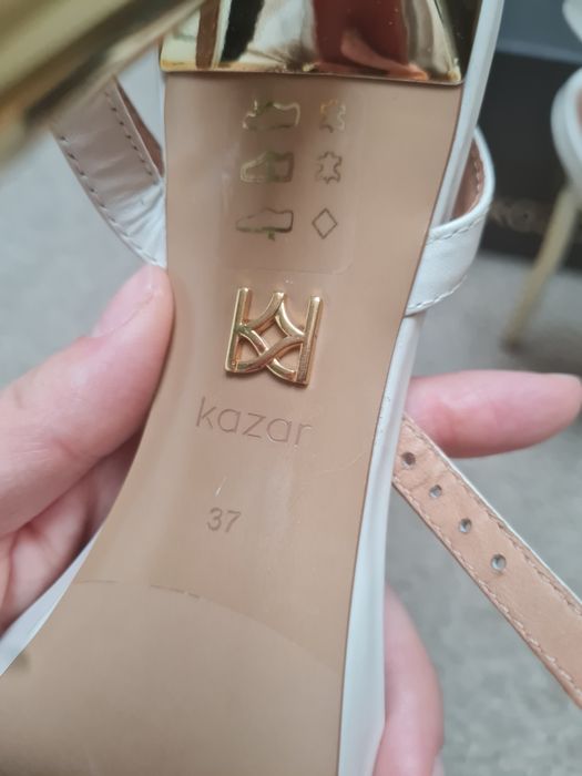Buty szpilki Kazar 37 białe sandały paski