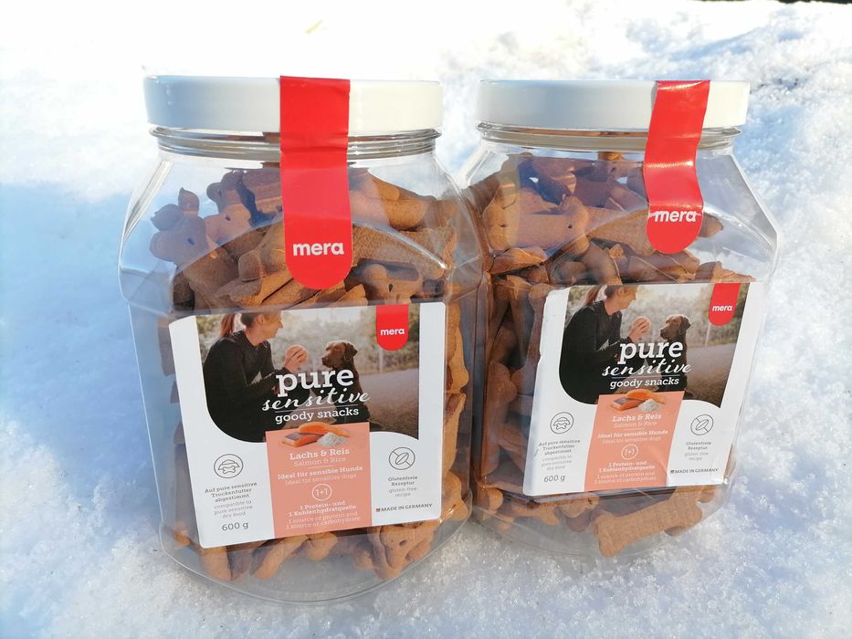 Przekąska, ciastka dla psów, mera pure sensitive Goody Snacks, 3x600g