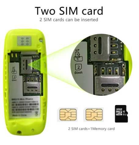 Міні-Мобільний телефон SERVO BM310 (Bluetooth, 2 SIM)