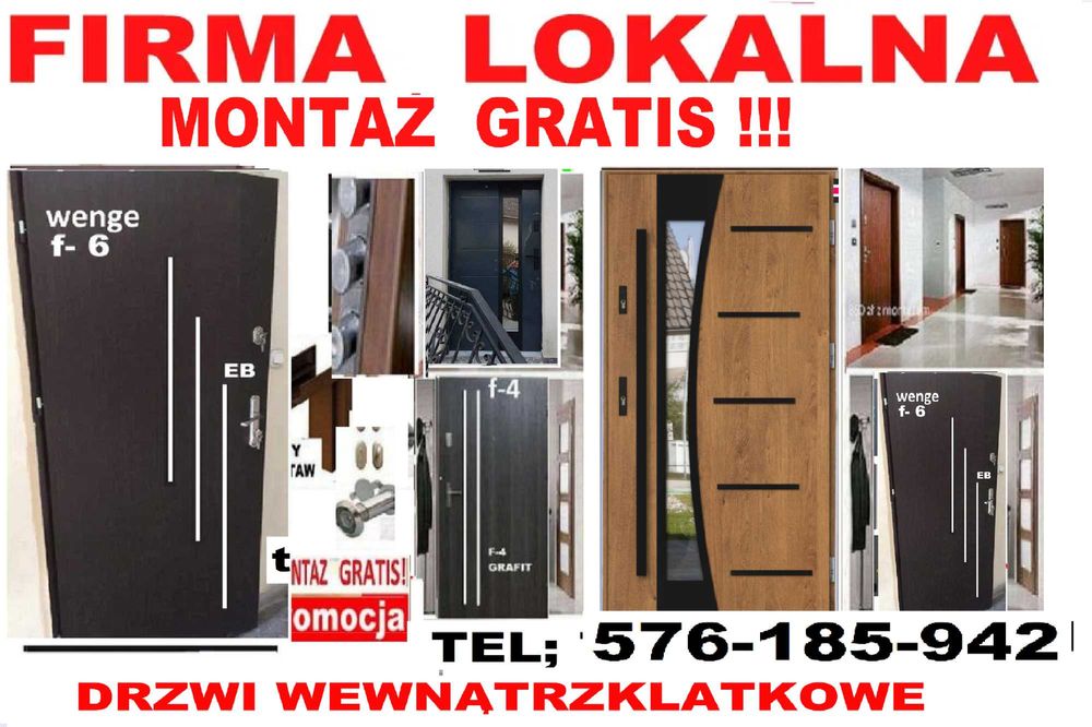 Tanie drzwi zewnętrzne z montażem ,wejściowe akustyczne antywłamaniowe