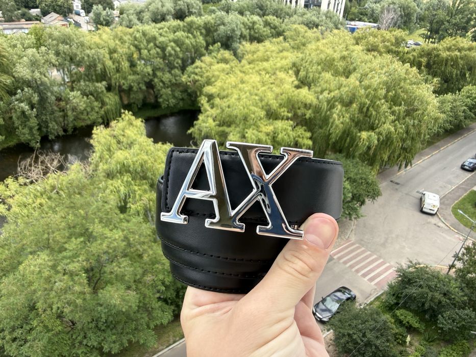 Ремінь Armani Exchange чоловічий Пояс Армані Ексчендж Чорний армани