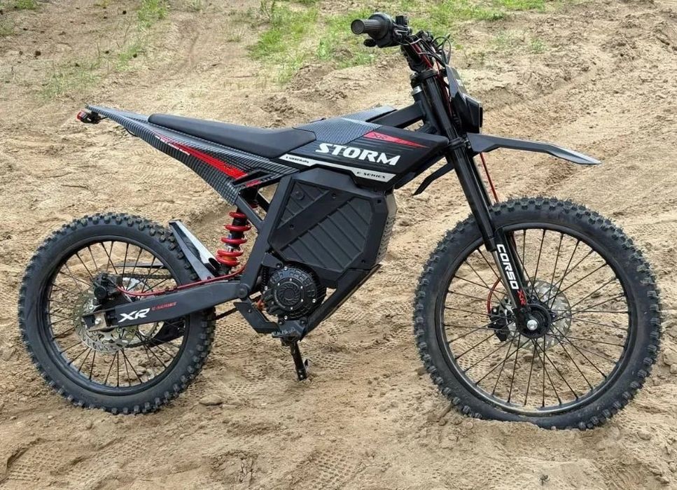 Диртбайк электрический Corso Storm E-3000 Rally – рама стальная, двигатель 2999W, аккумулятор литиевый 72V27AH