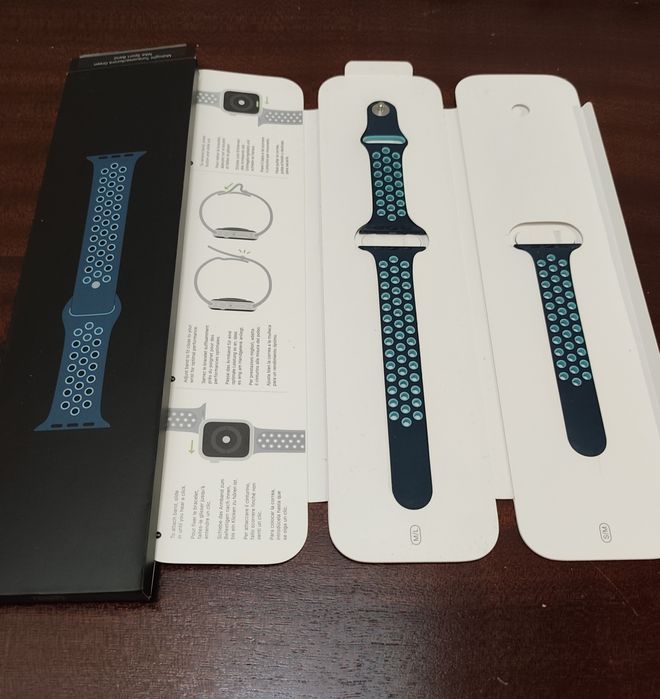 Bracelete Original Apple Watch Nike (Midnight Turquoise) - Como Nova / Full Set