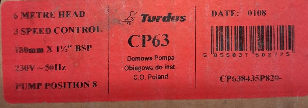 Pompa obiegowa do wody
