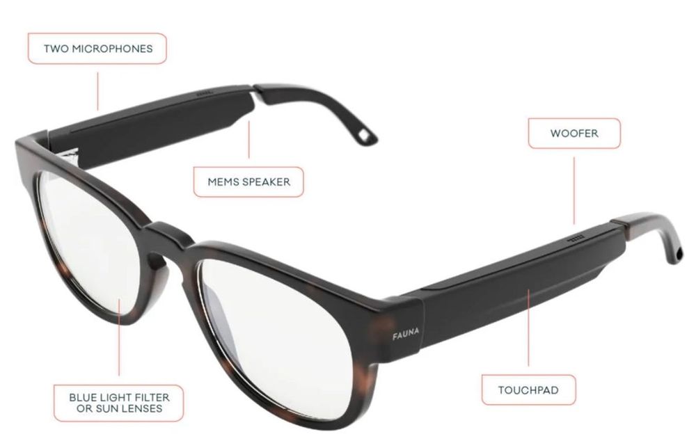 Smartglasses FAUNA Levia Black- novos, 3 anos de garantia