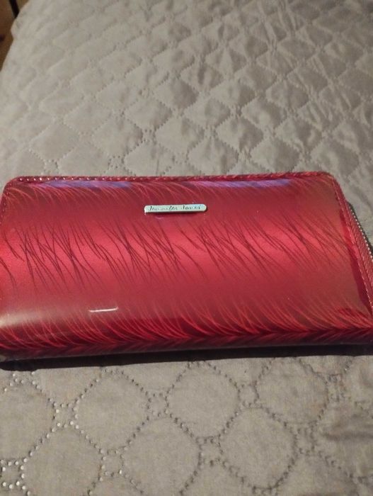 Portfel damski skórzany czerwony