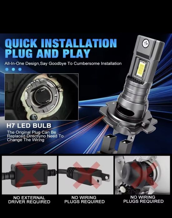 Lâmpadas led H7 novas em caixa