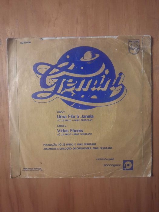 Single dos "Gemini" em vinil raro de 1977