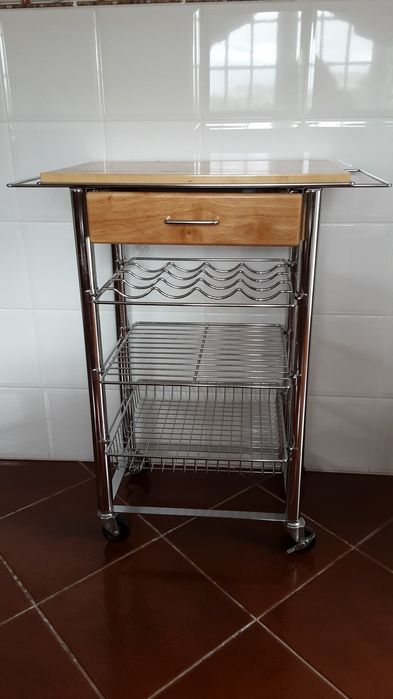 Novo - Carrinho mesa de apoio de cozinha da loja do Gato Preto