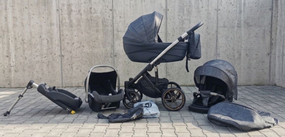 Wózek 3w1 z bazą isofix i fotelikiem Maxi Cosi