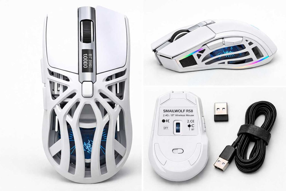 Rato Gamer Smailwolf RS8 – Perfeito, Pouco Uso, 2.4G/USB