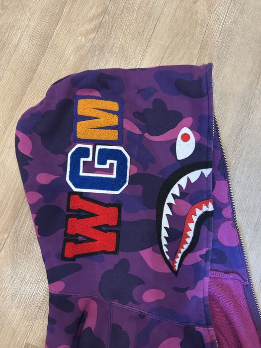 bluza bape shark fioletowa