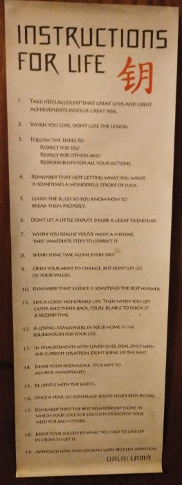 “Instructions for life” – Dalai Lama