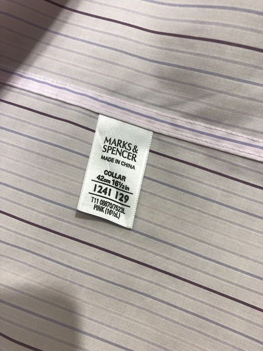 Marks & Spencer roz. 42 męska koszula w paski