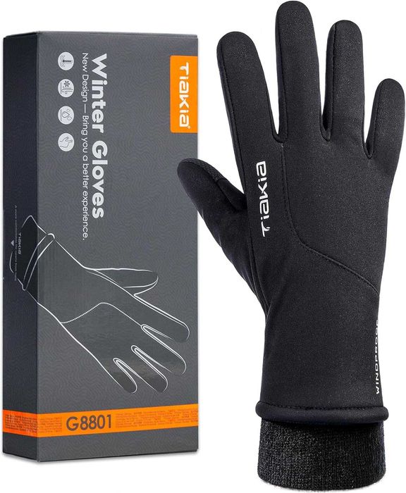 Nowe męskie ocieplane / wiatroszczelne / na rower rękawiczki Tiakia !