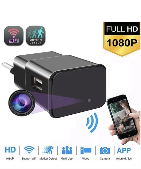 Wi-Fi Мини камера Full Hd в зарядке,видеонаблюдение,відеокамера