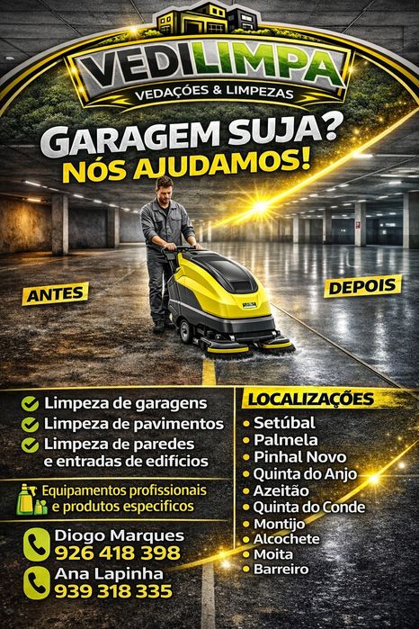 Garagem limpa com máquinas adequadas