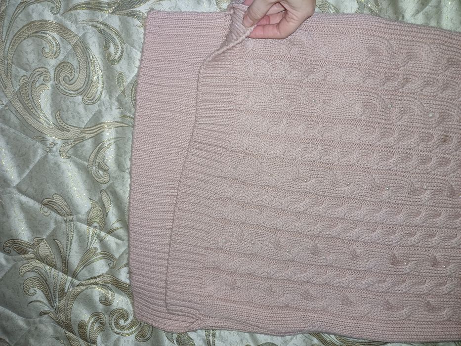 Теплое вязаное платье 46р