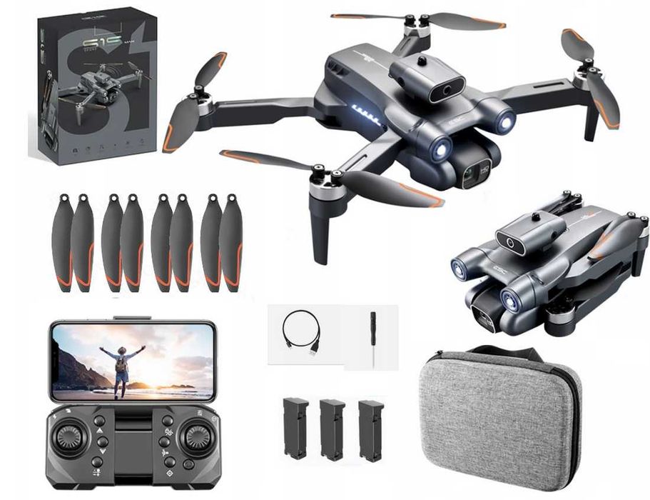 DRON S1S Omijanie przeszkód Wifi full hd 3x bateria