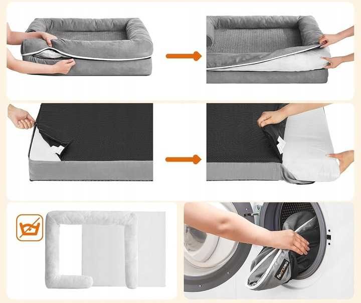 Legowisko ortopedyczne dla psów sofa FEANDREA 120 x 85 x 25 cm Łóżko