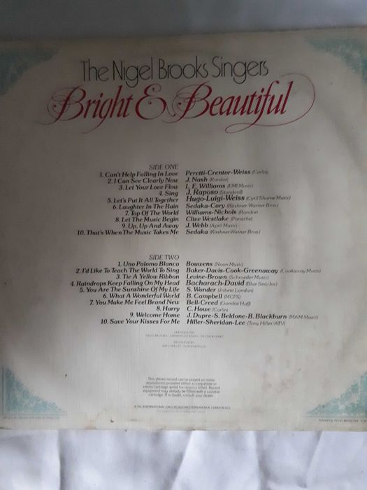 The Nigel Brooks Singers – Bright & Beautiful