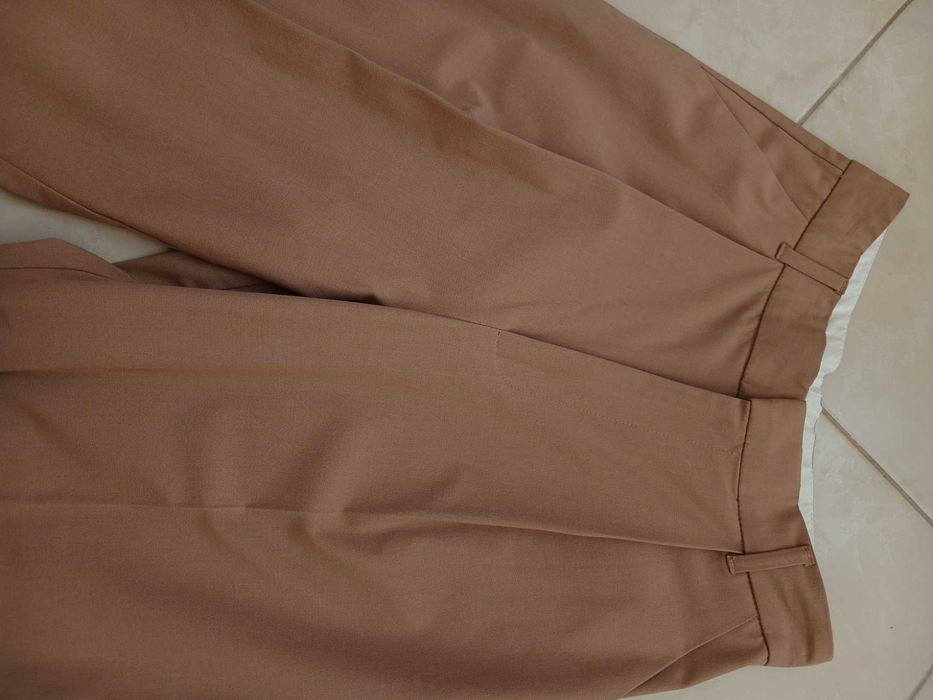 Брюки бежеві кемел zara S