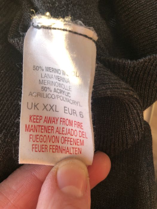 Szary Klasyczny Sweter River Island | 50% Merino Wool | XXL