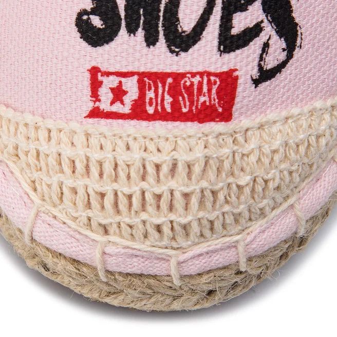 Big Star Espadryle damskie - Lekkie wsuwane - r 37 - Różowy materiał