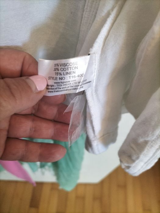 Biała marynarka bawełna len wiskoza