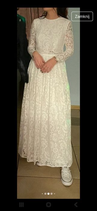 Suknia ślubna Asos 38 M boho piękna skromna