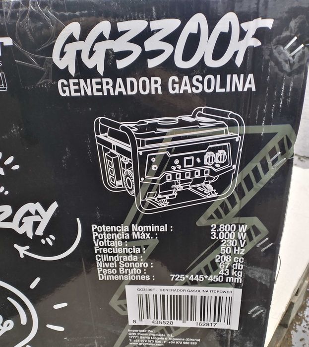 Генератор бензиновый 3 кВт. ITC Power GG3300F 2800/3000 W