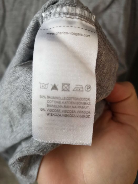 Charles Vogle Biaggini bluzka szara bawełna XXL