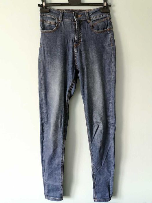 Granatowe spodnie dżinsowe skinny Reserved Denim 34 XS jeansy rurki