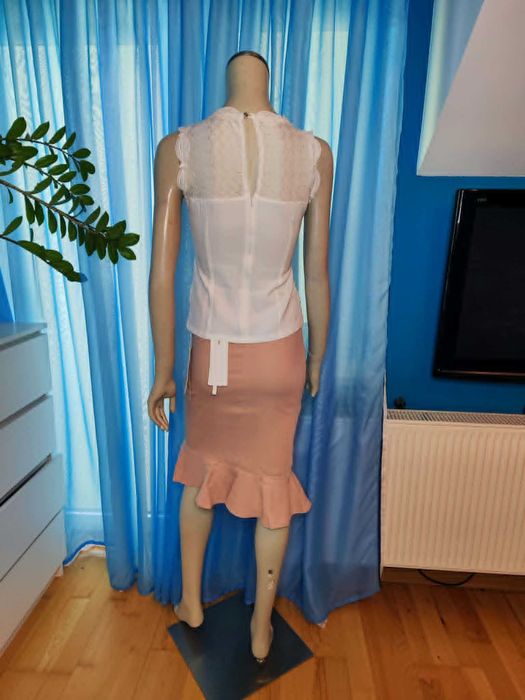 Komplet damski M bluzka i spódnica NOWY z metkami elegancki (13S)